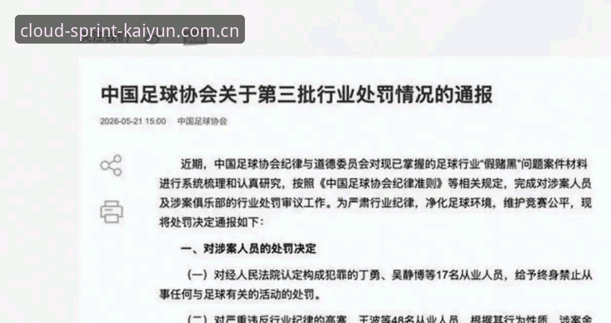 云体育靠谱吗对比 足协第三批禁足名单发布,65人受罚彰显整治决心最新动态